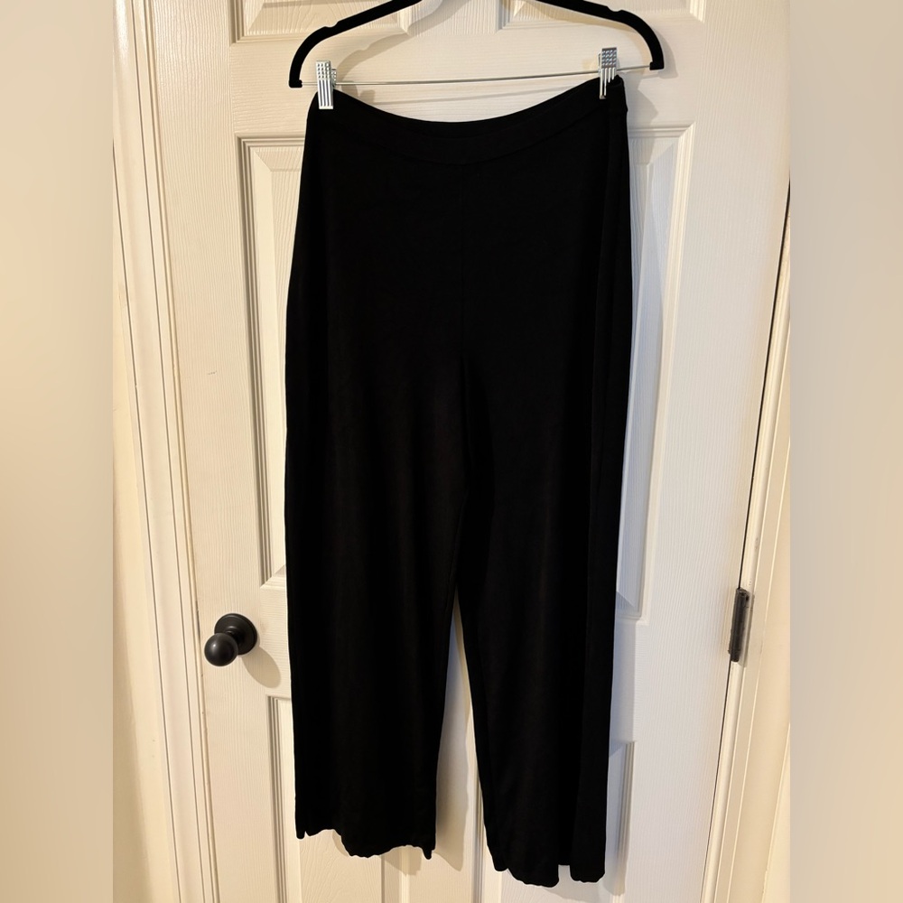 Jones New York Black Straight Leg Pants Elastic Waist Large
